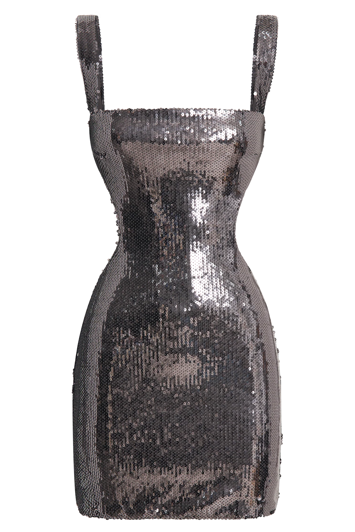 Adoria Sequin Cut Out Mini Dress - Charcoal - Image 12