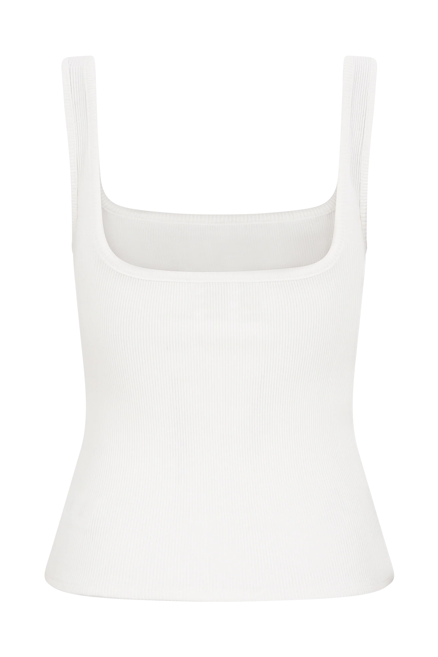 Aisling Ribbed Square Neck Sleeveless Top - Ivory - Image 7