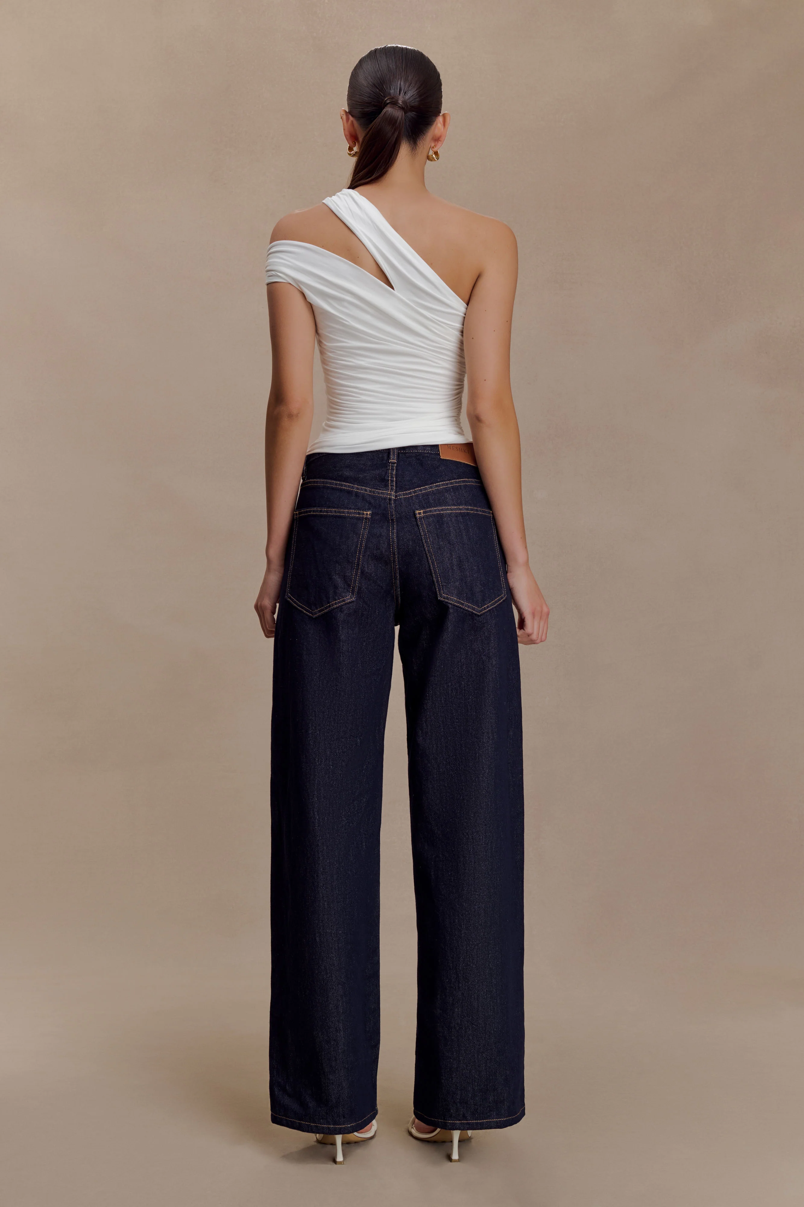 Anna One Shoulder Modal Top - White - Image 2