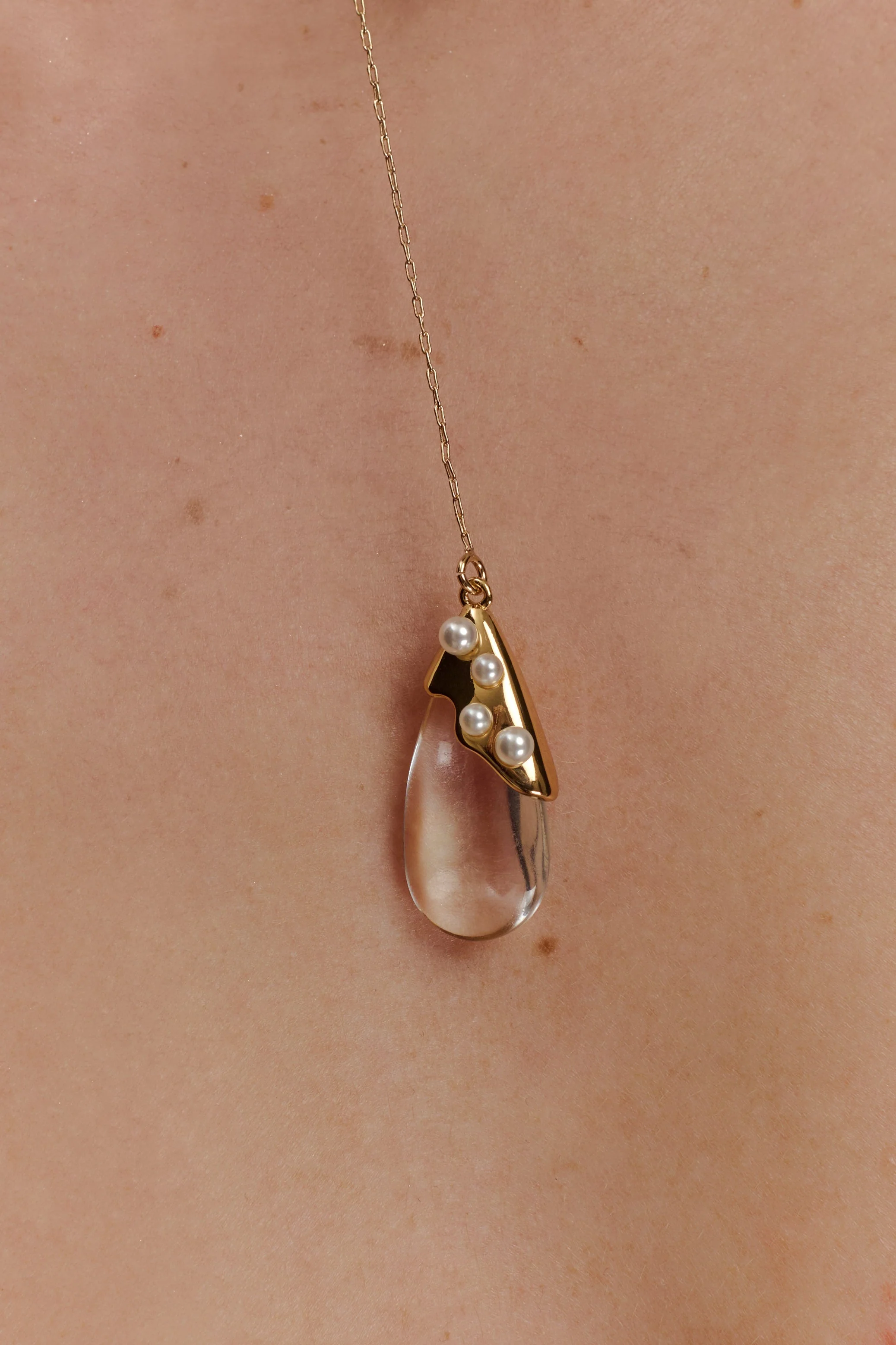 Augusta Teardrop Pendant Necklace - Gold - Image 3