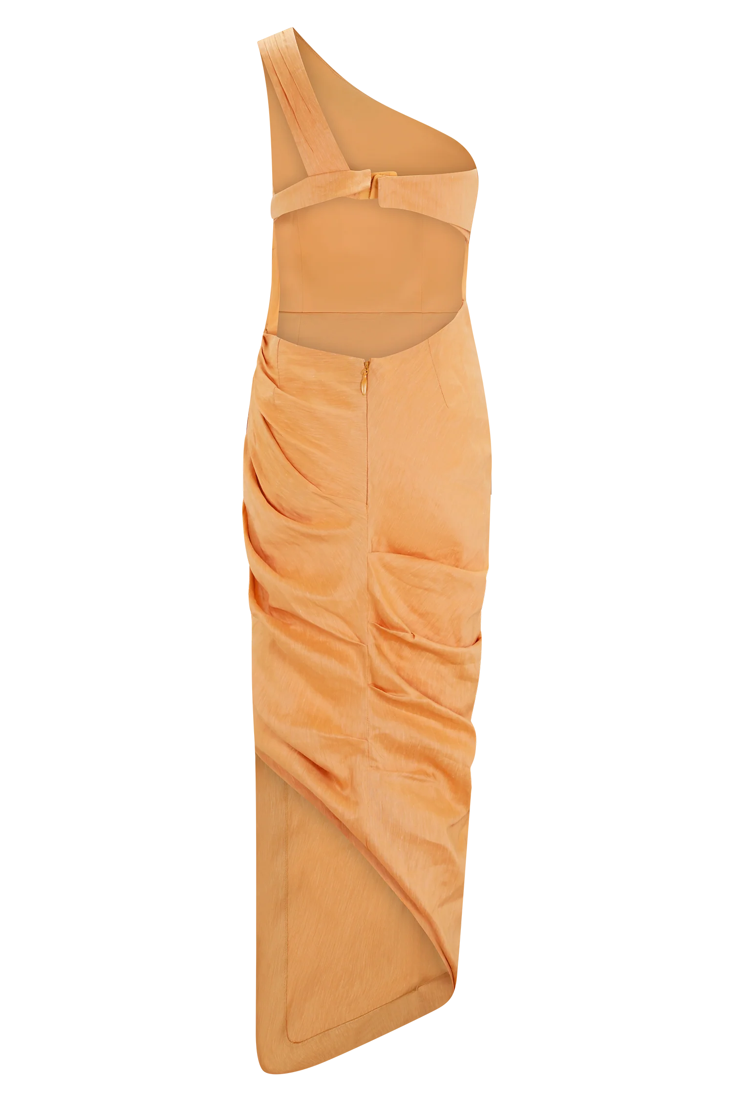 Birgit Linen Midi Dress With Hardware - Deep Peach - Image 10