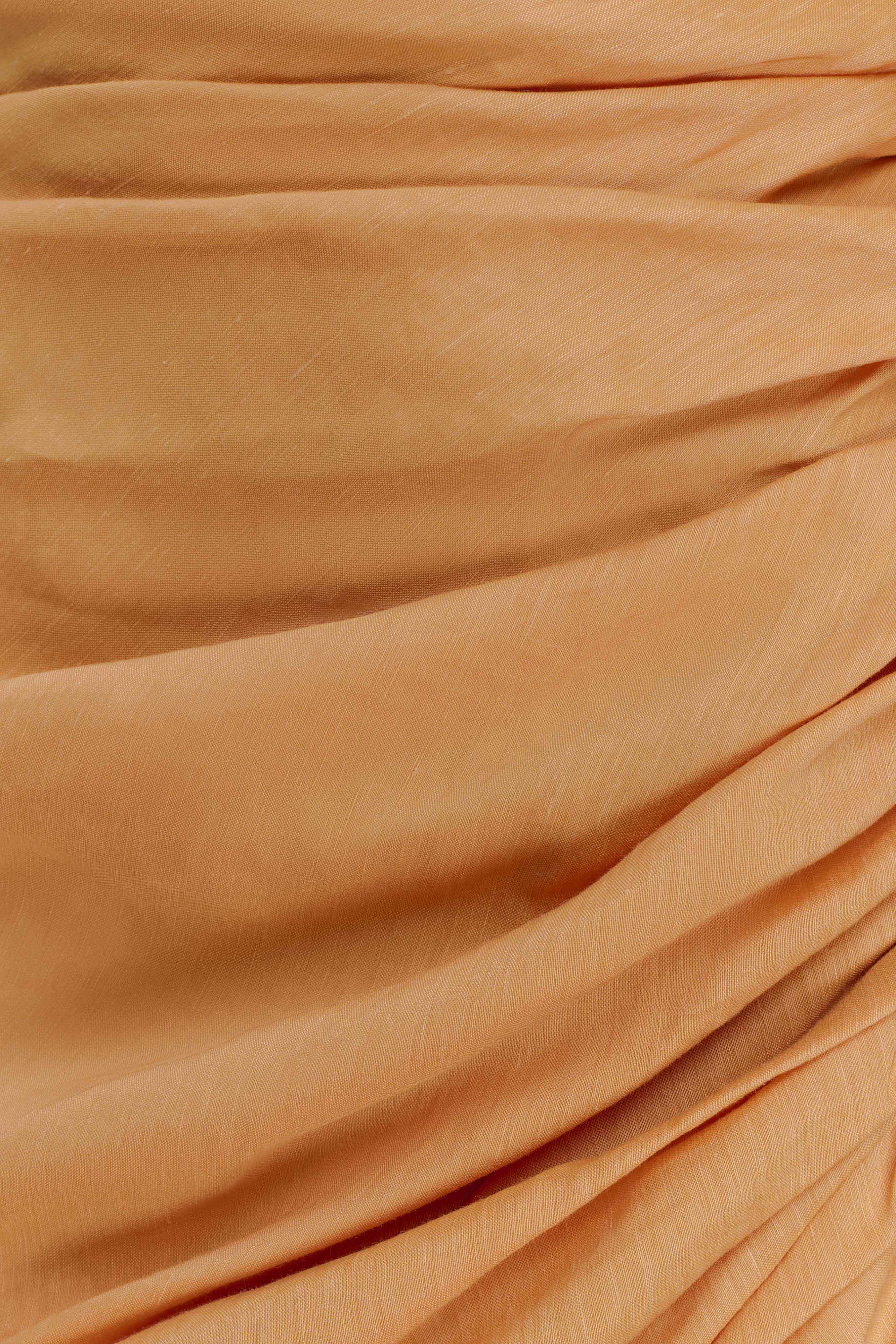 Birgit Linen Midi Dress With Hardware - Deep Peach - Image 9
