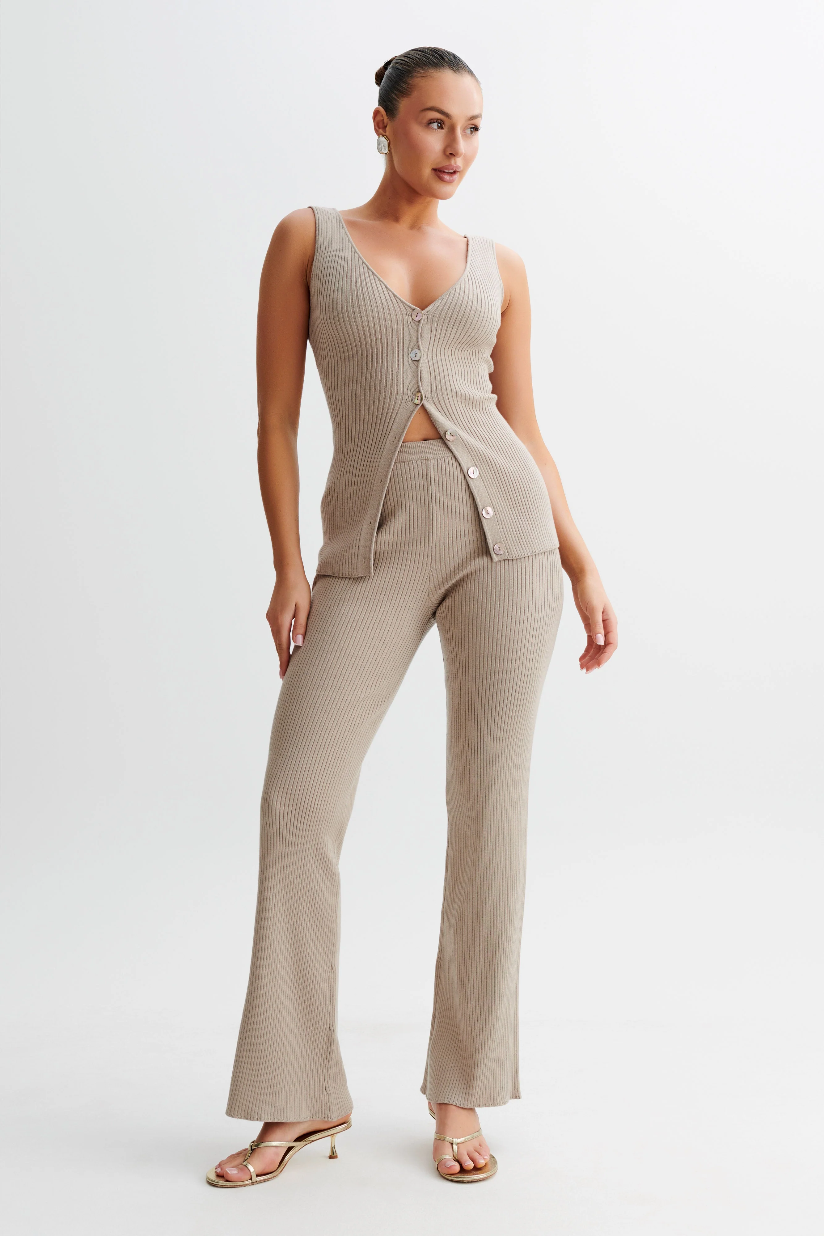 Calypso Knit Trousers - Tawny Grey - Image 3