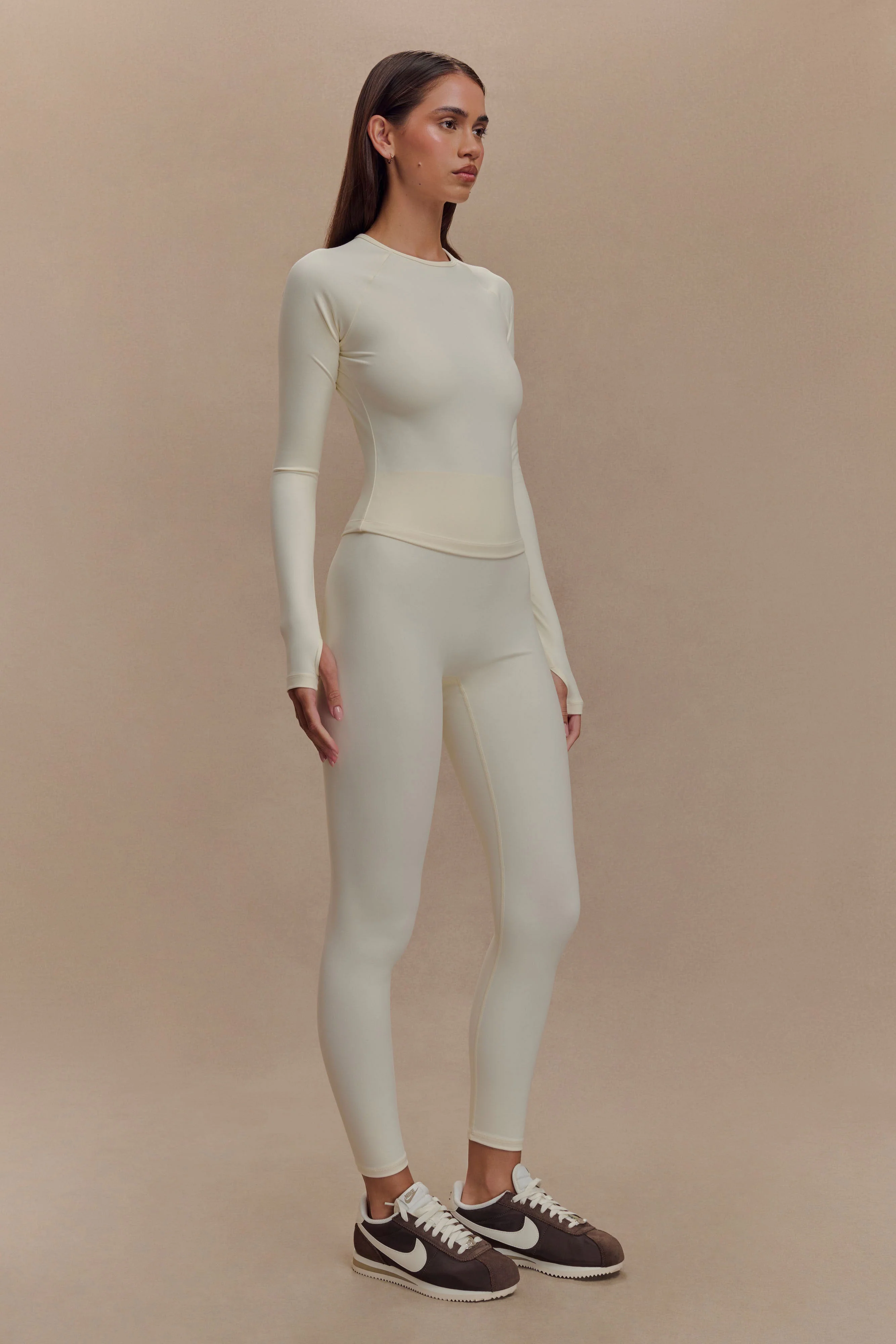 Eliana Long Sleeve Active Top - Ivory - Image 4