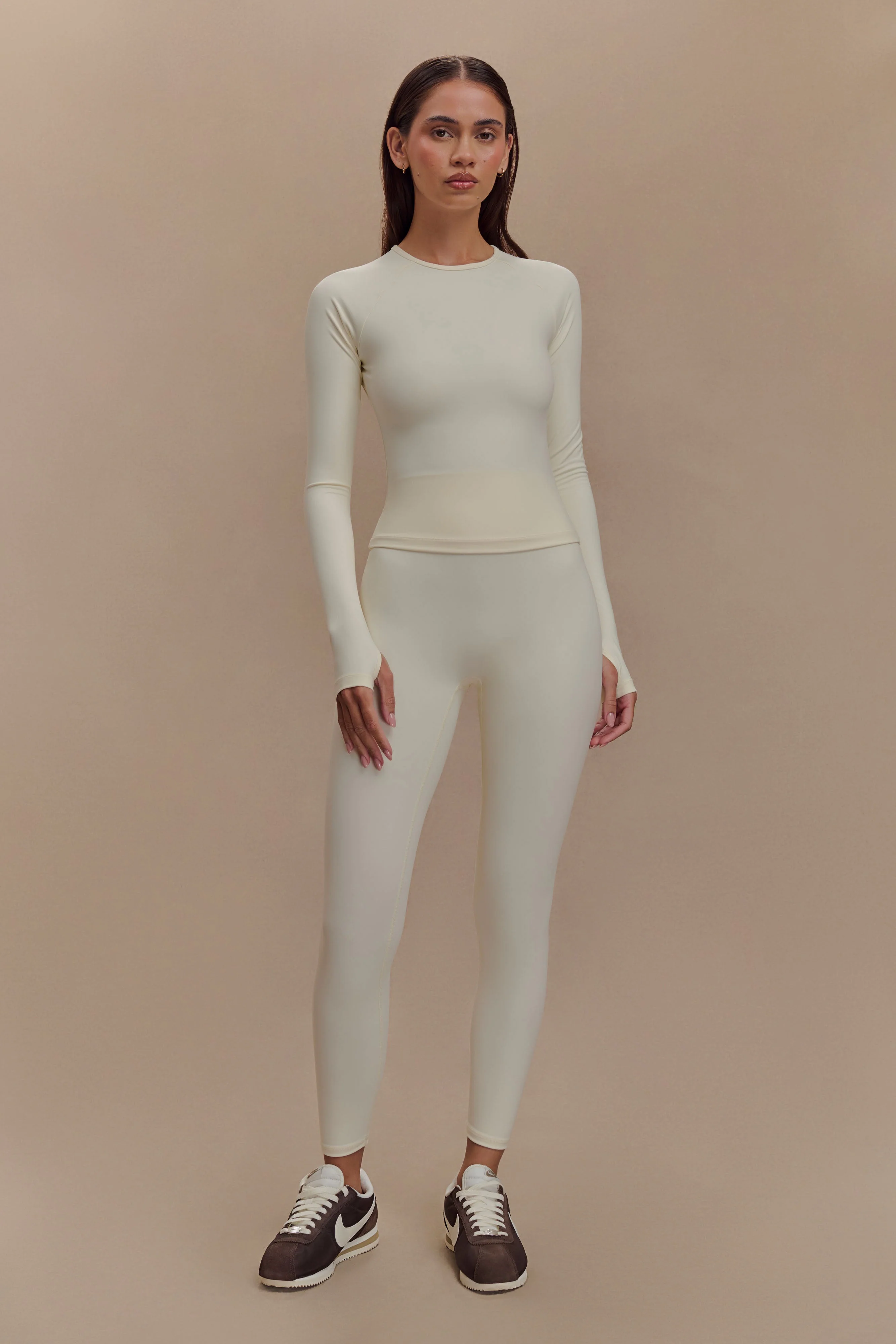 Eliana Long Sleeve Active Top - Ivory - Image 5