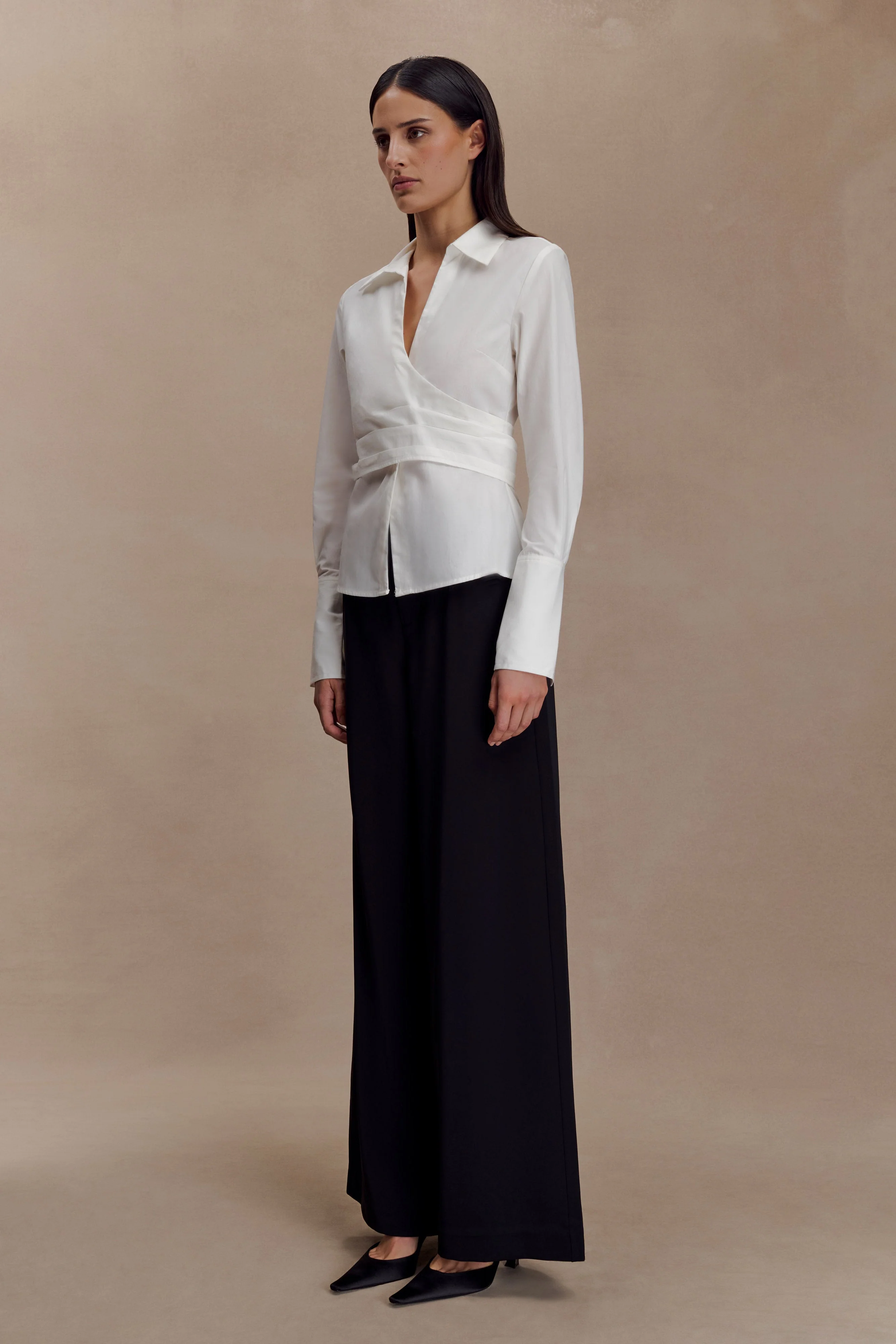 Eugenia Wrap Cotton Shirt - White - Image 4