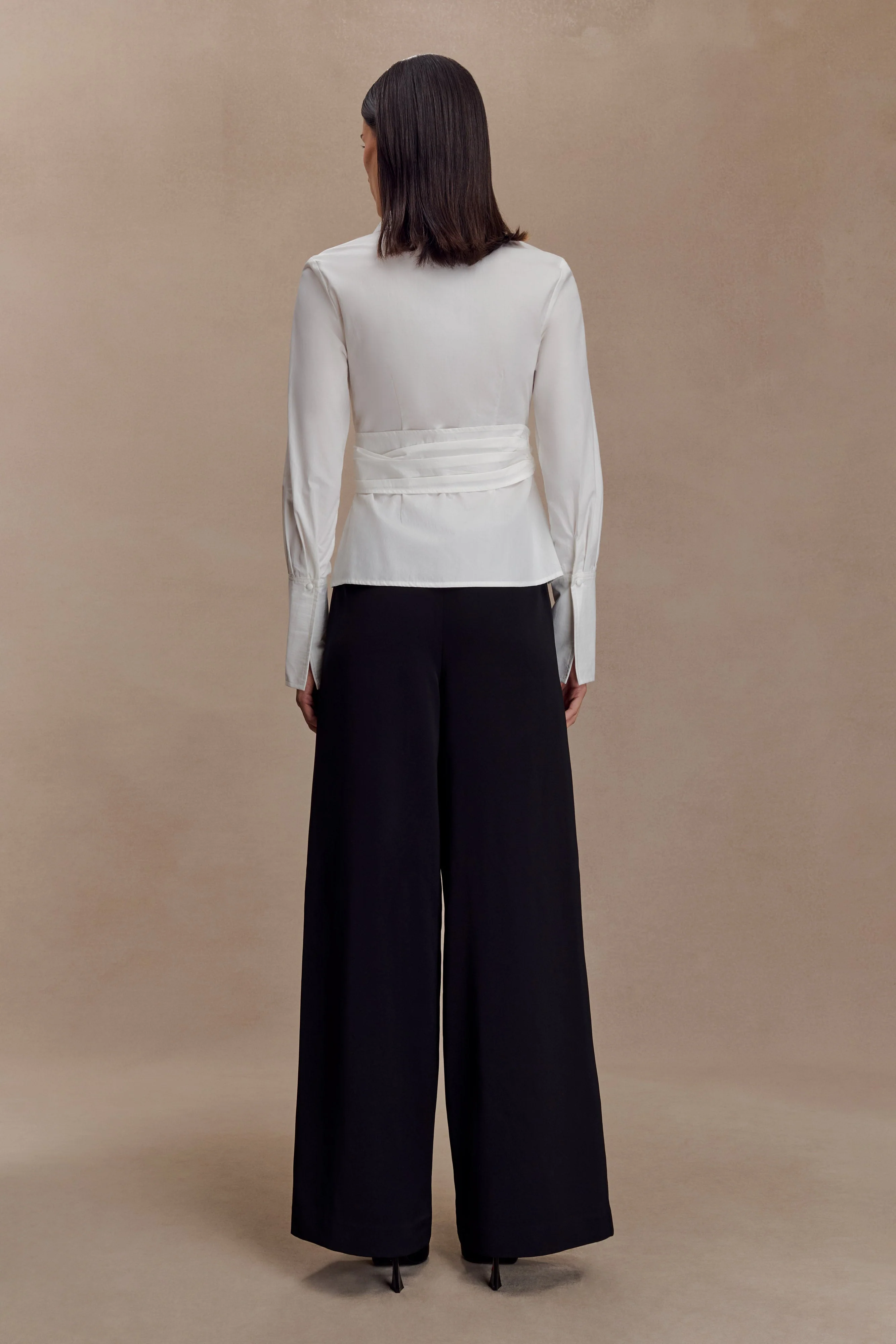 Eugenia Wrap Cotton Shirt - White - Image 5