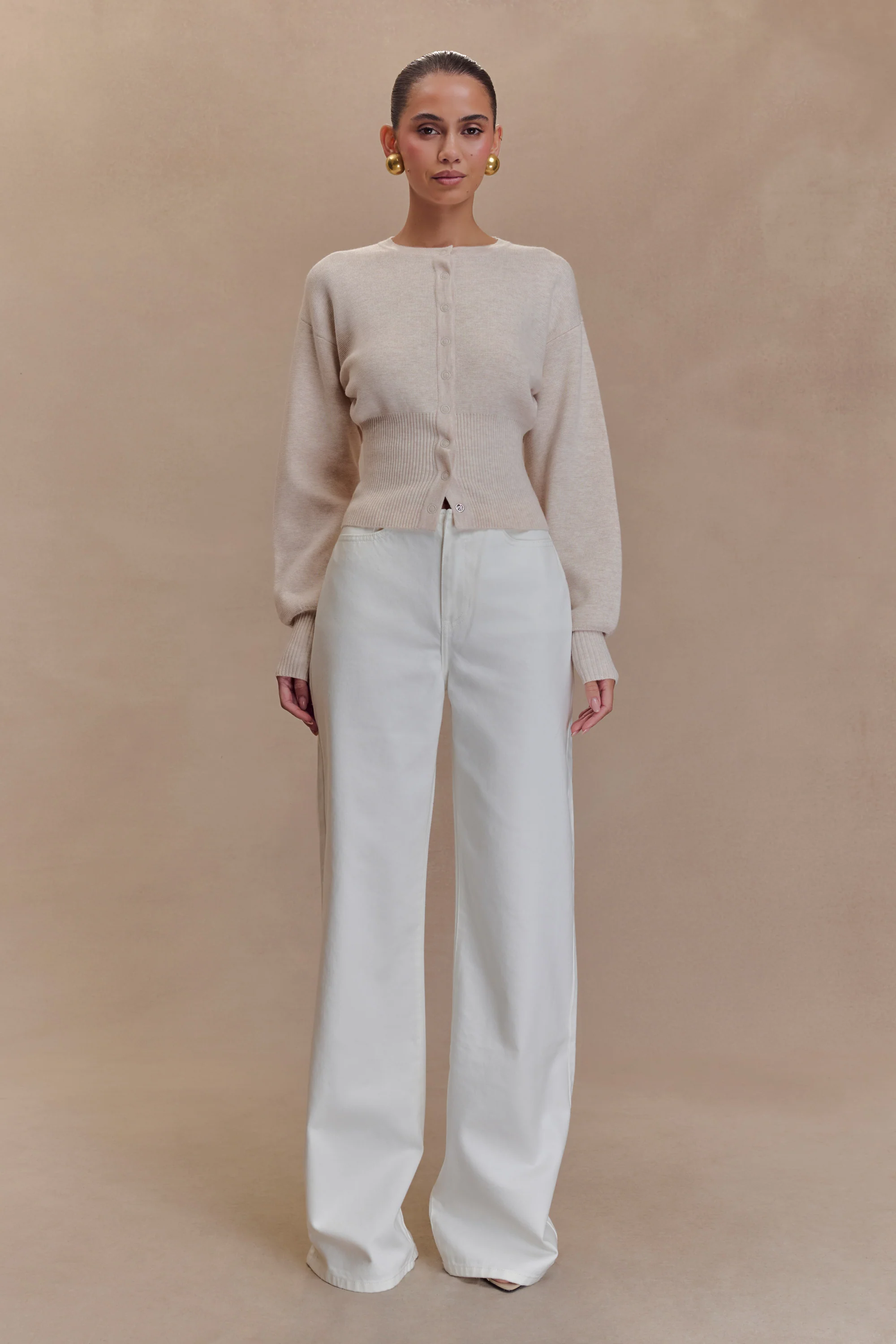 Ferne Button Up Knit Cardigan - Oat Marle - Image 6