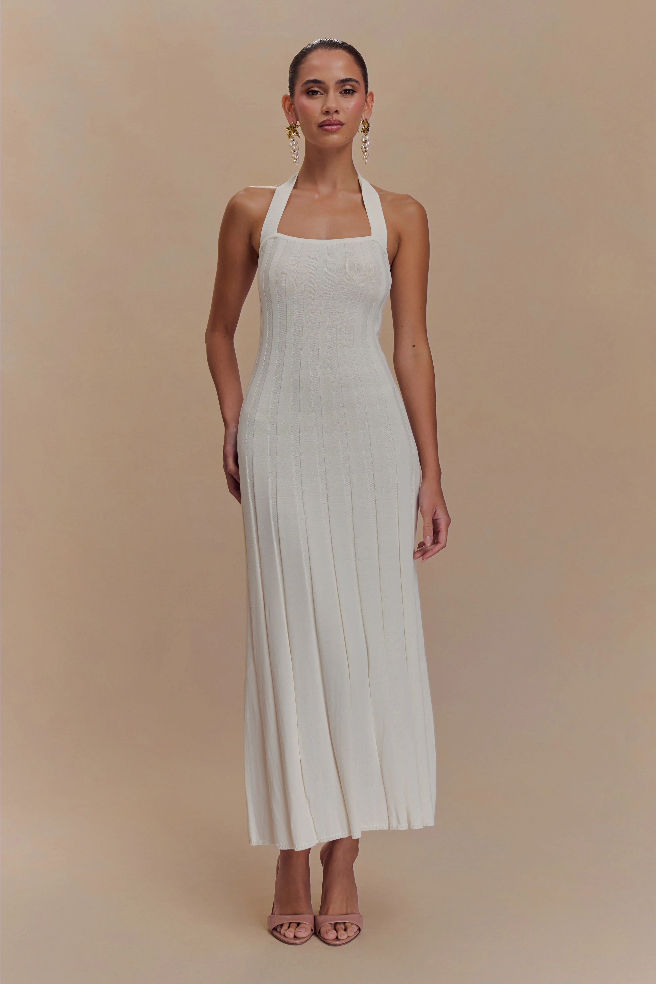 Jacqui Halter Knit Midi Dress - Ivory - Image 5