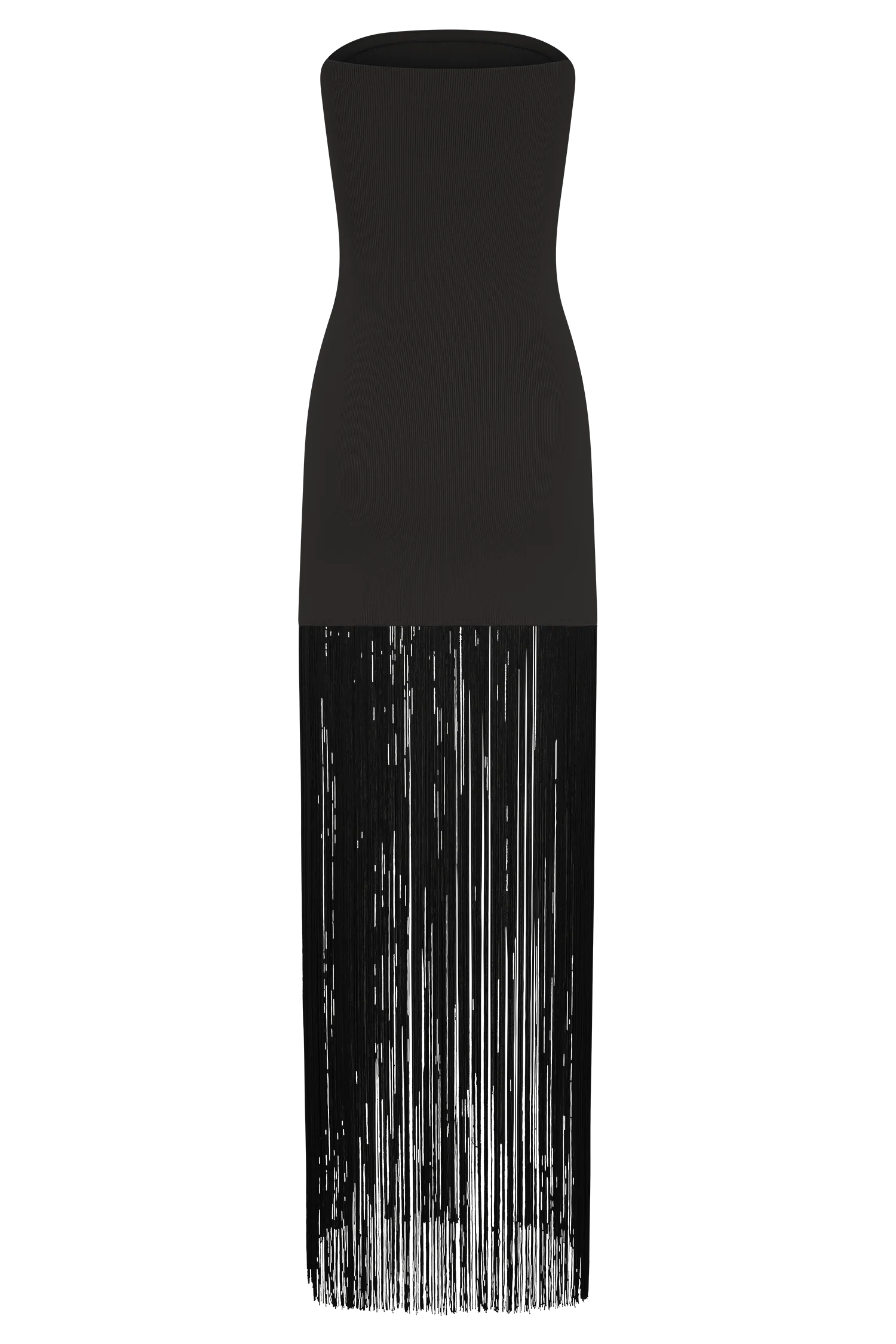 Koah Fringe Bandage Knit Maxi Dress - Black - Image 7