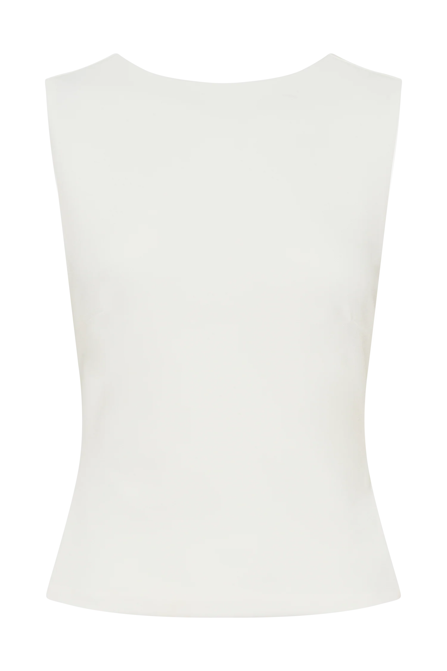 Kyra Open Back Scuba Crepe Top - White - Image 9