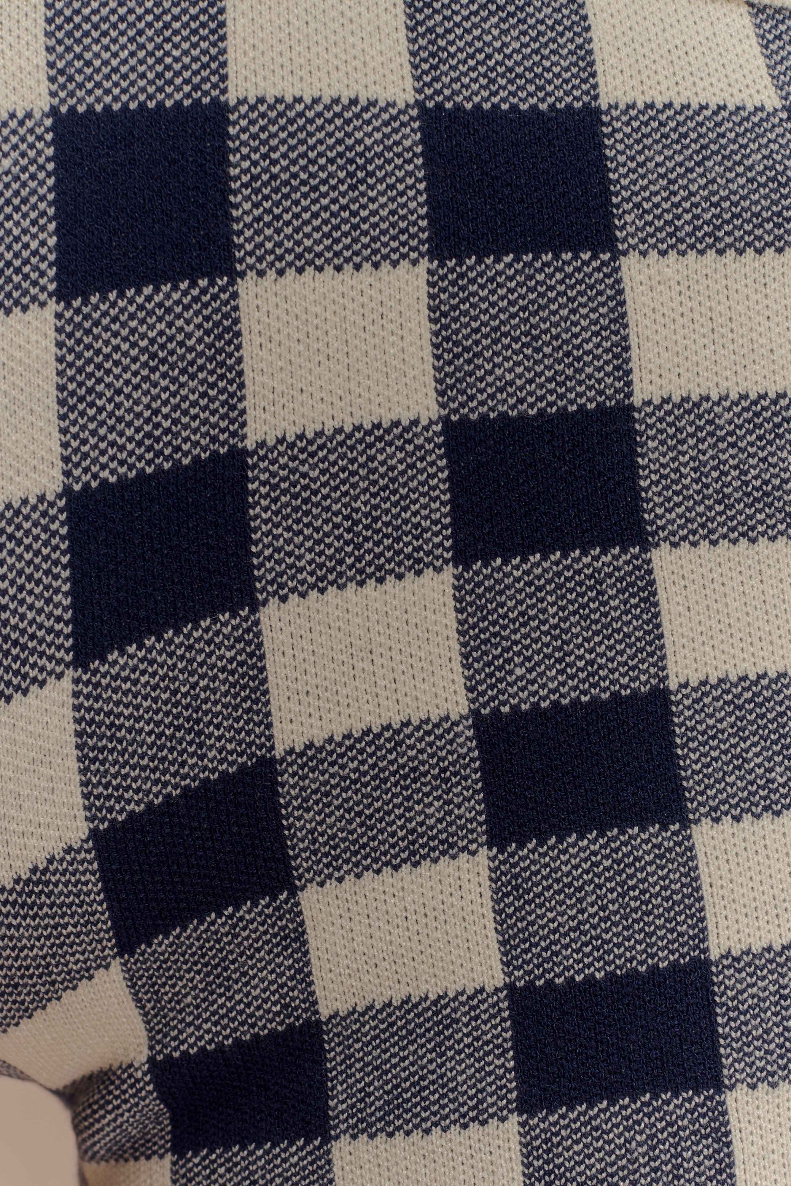 Marcie Knit Short - Navy Gingham - Image 7