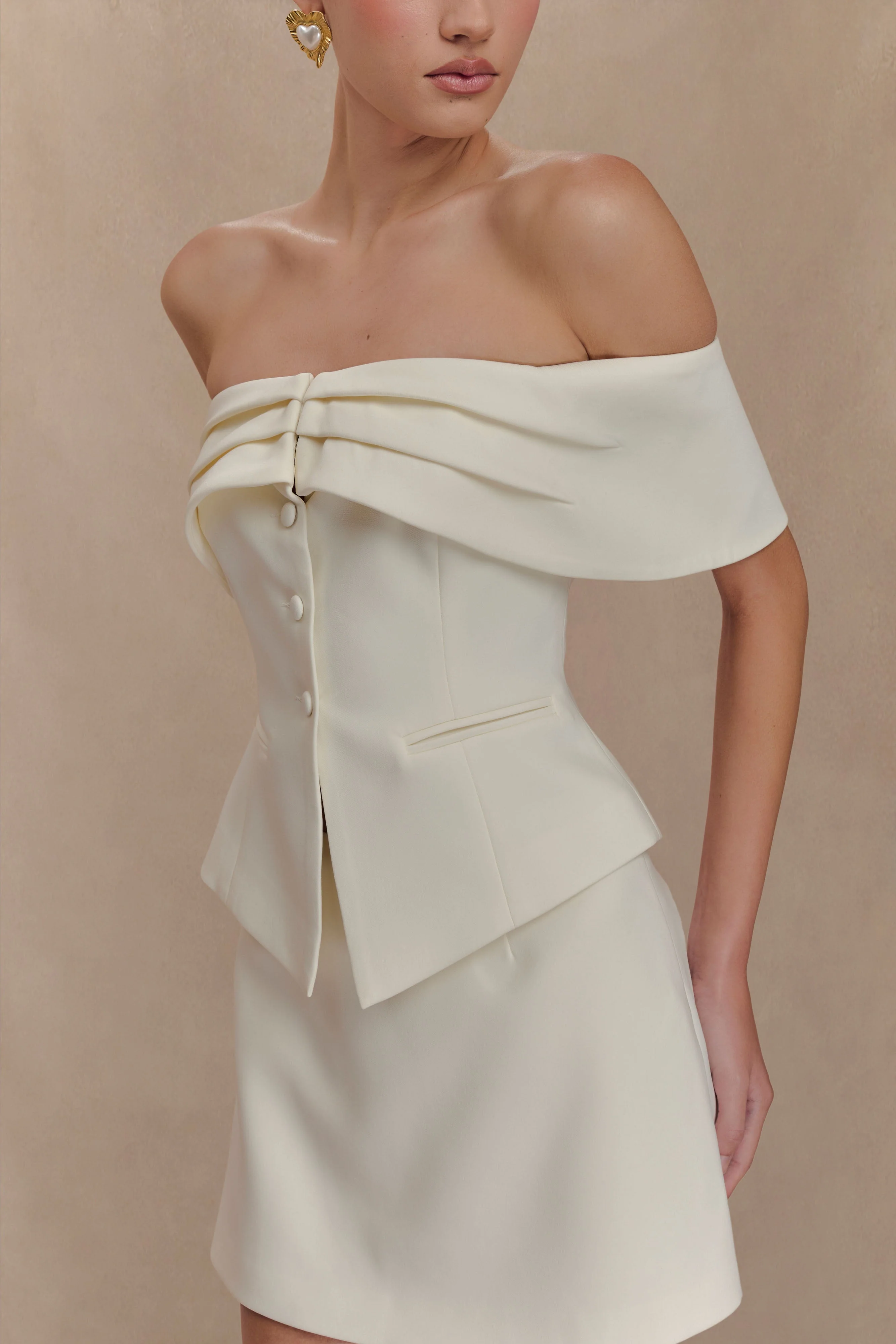 Maxime Suiting Vest - Ivory - Image 3