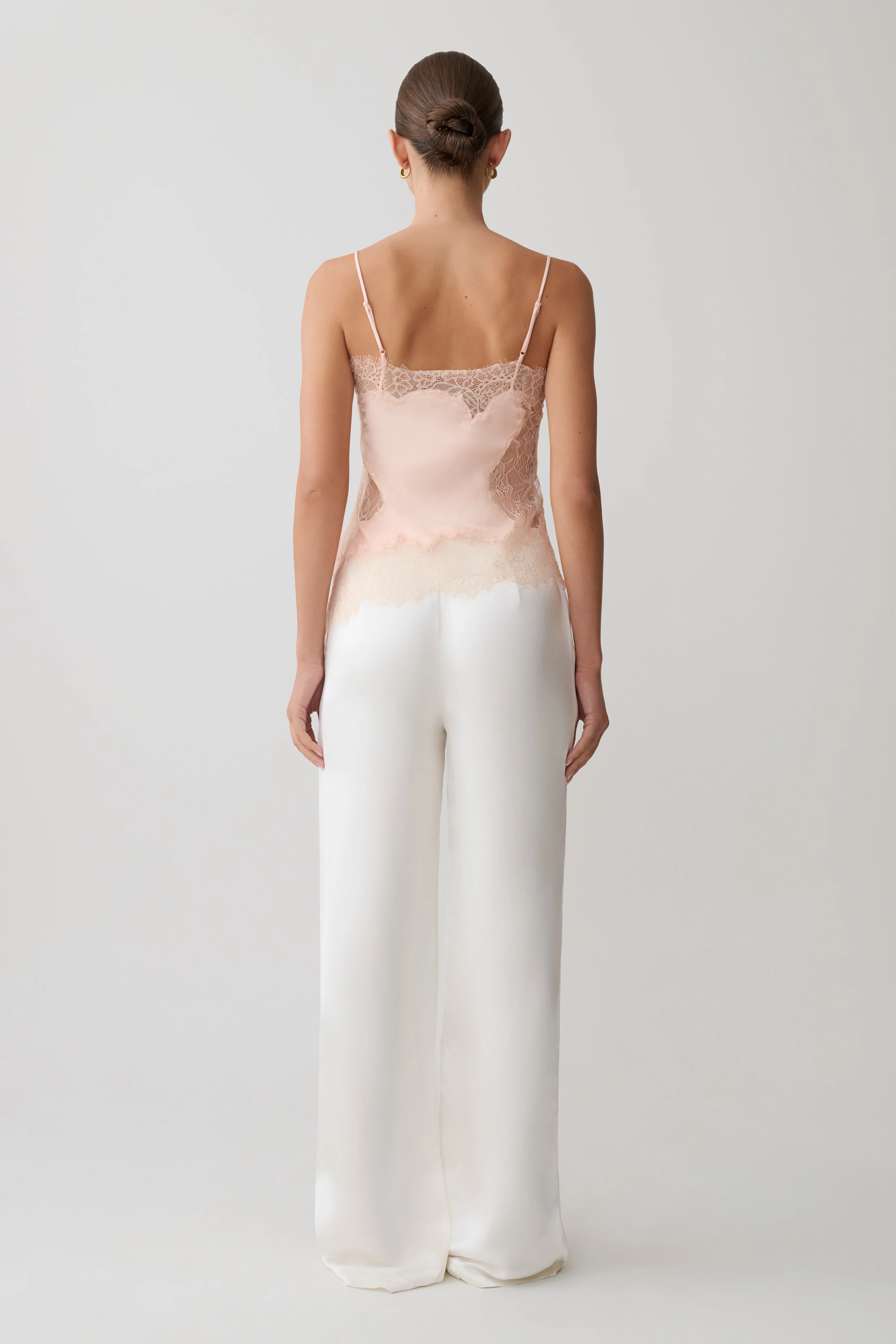 Miriam Satin & Lace Camisole - Peach - Image 8