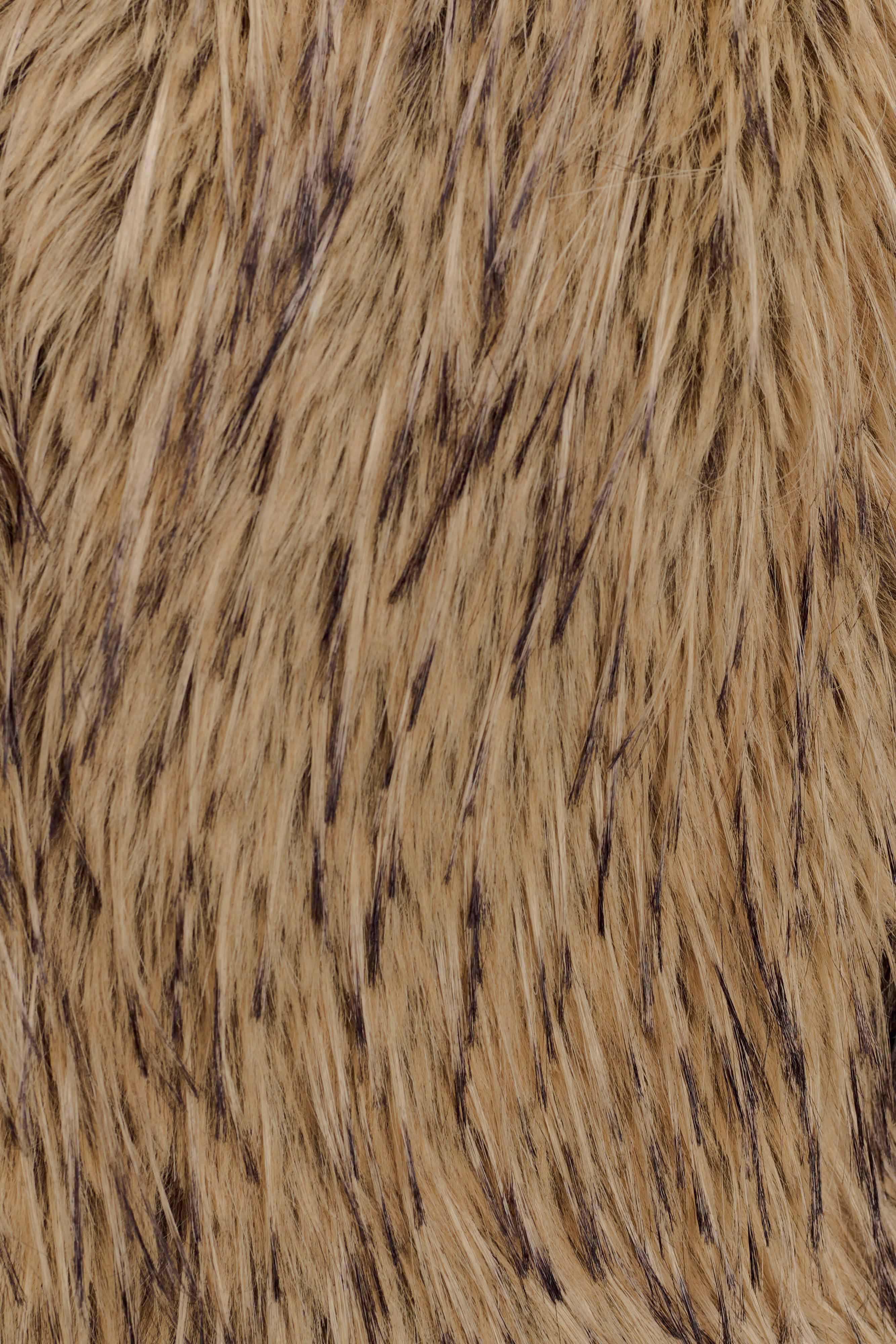 Ottie Mongolian Faux Fur Cropped Jacket - Brown Multi - Image 8