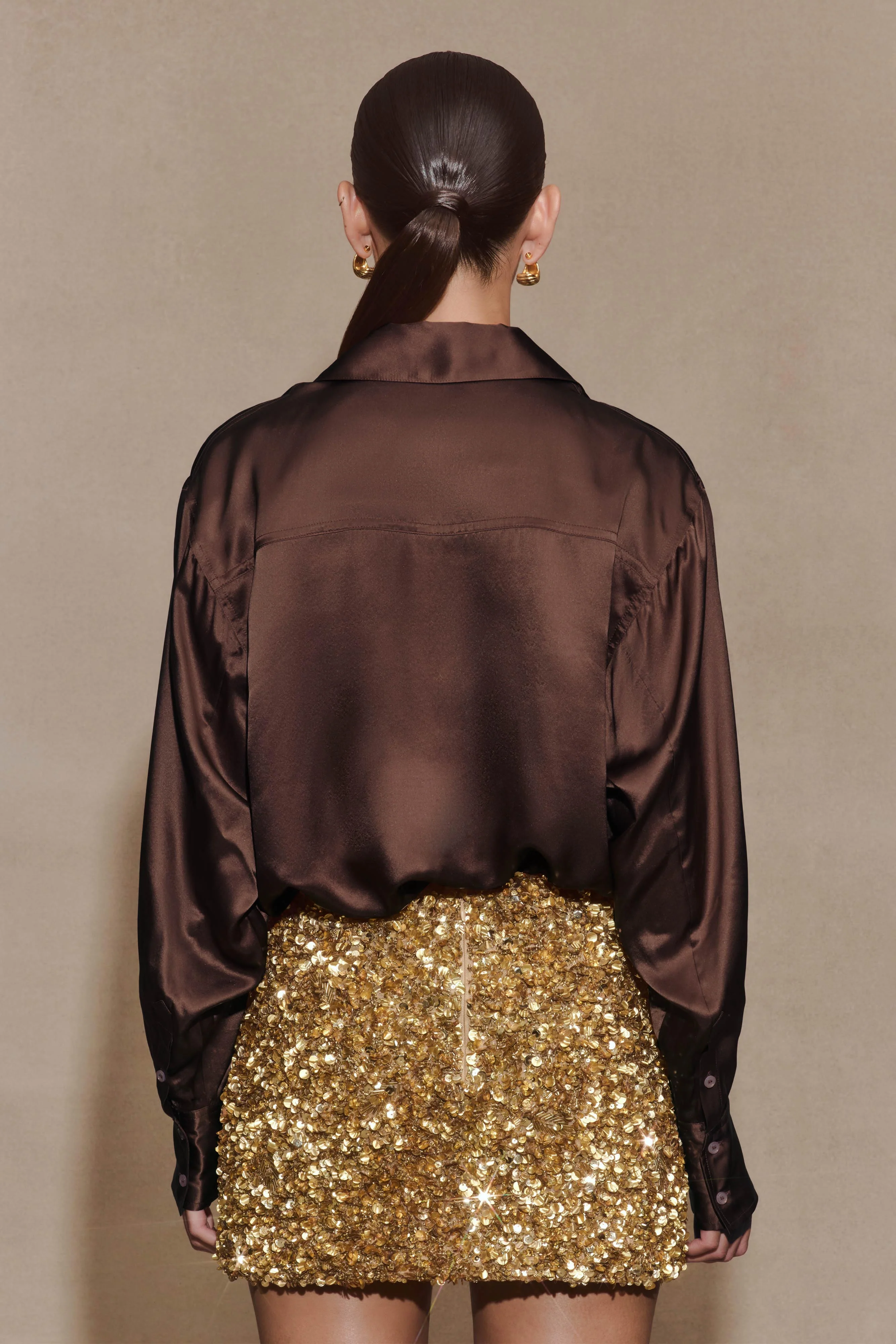 Porter Hand Beaded Mini Skirt - Gold - Image 2