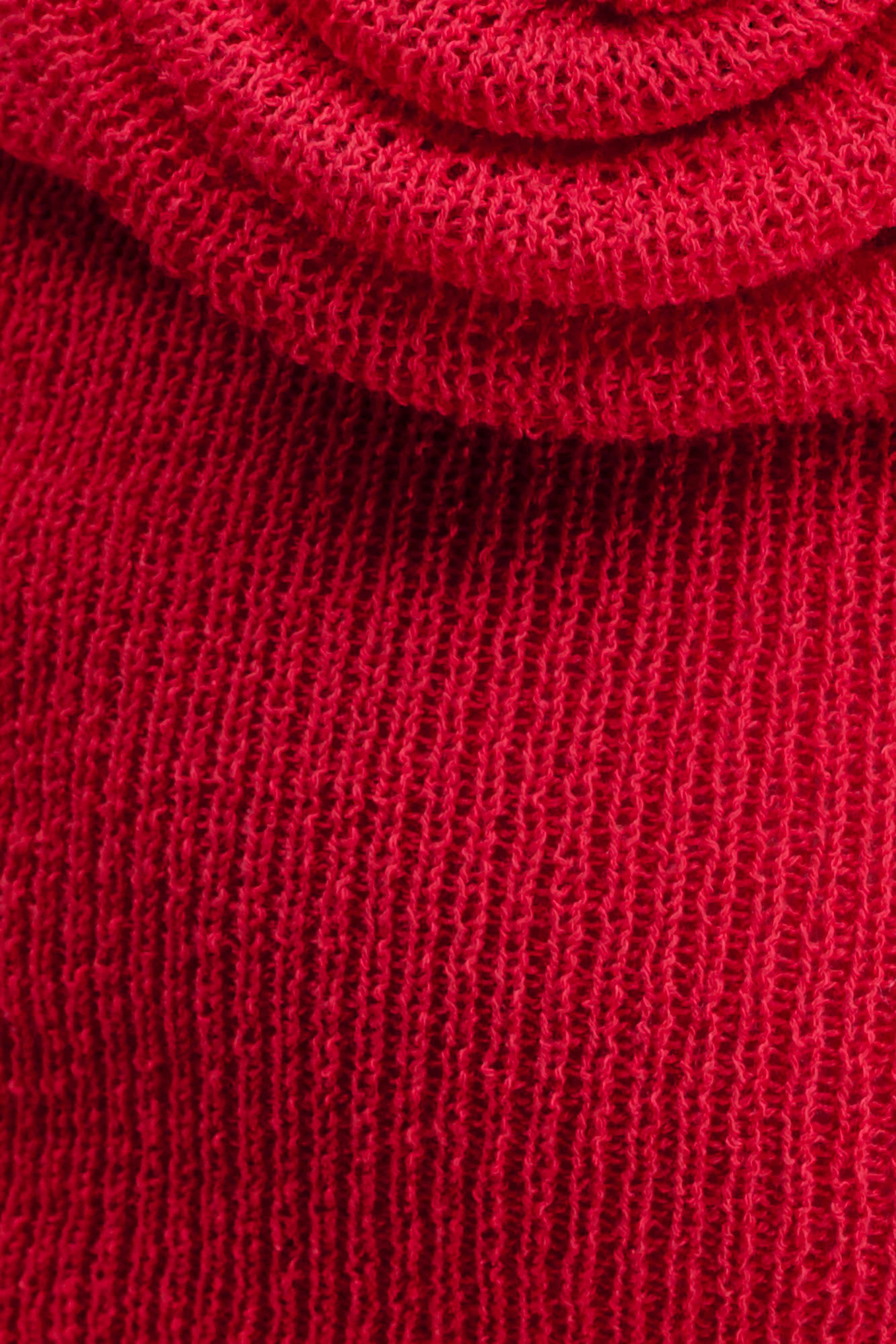 Samira Halter Knit Twist Top - Red - Image 6