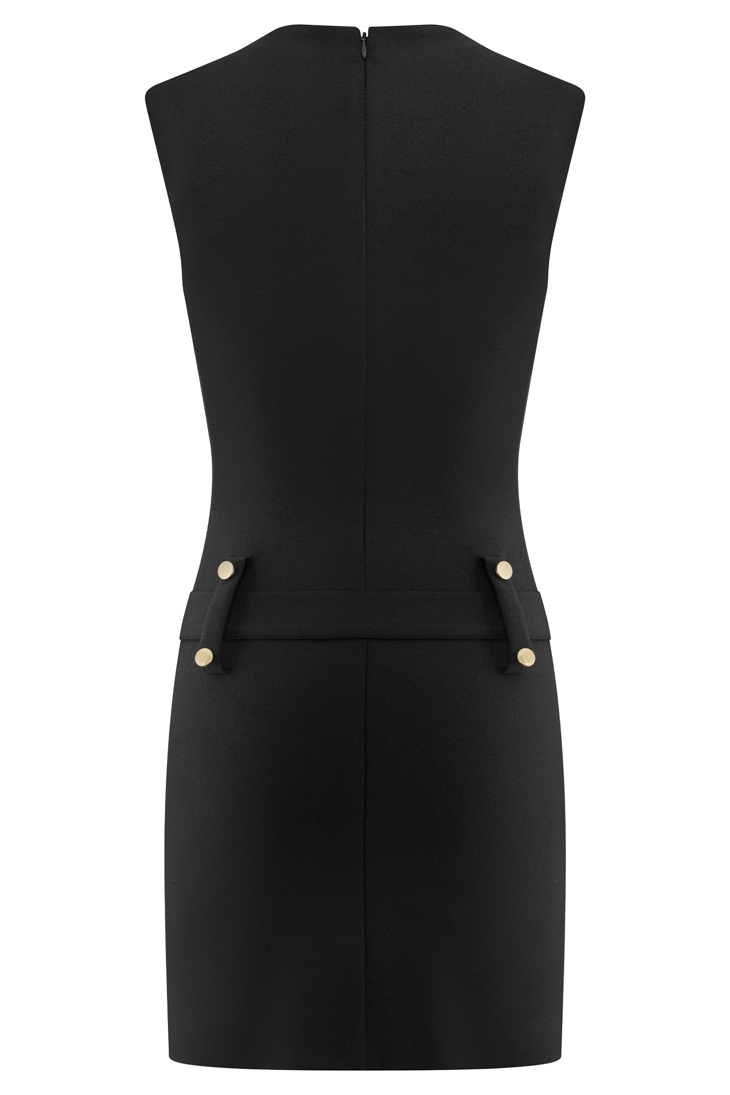 Scheana Stretch Crepe Mini Dress - Black - Image 10