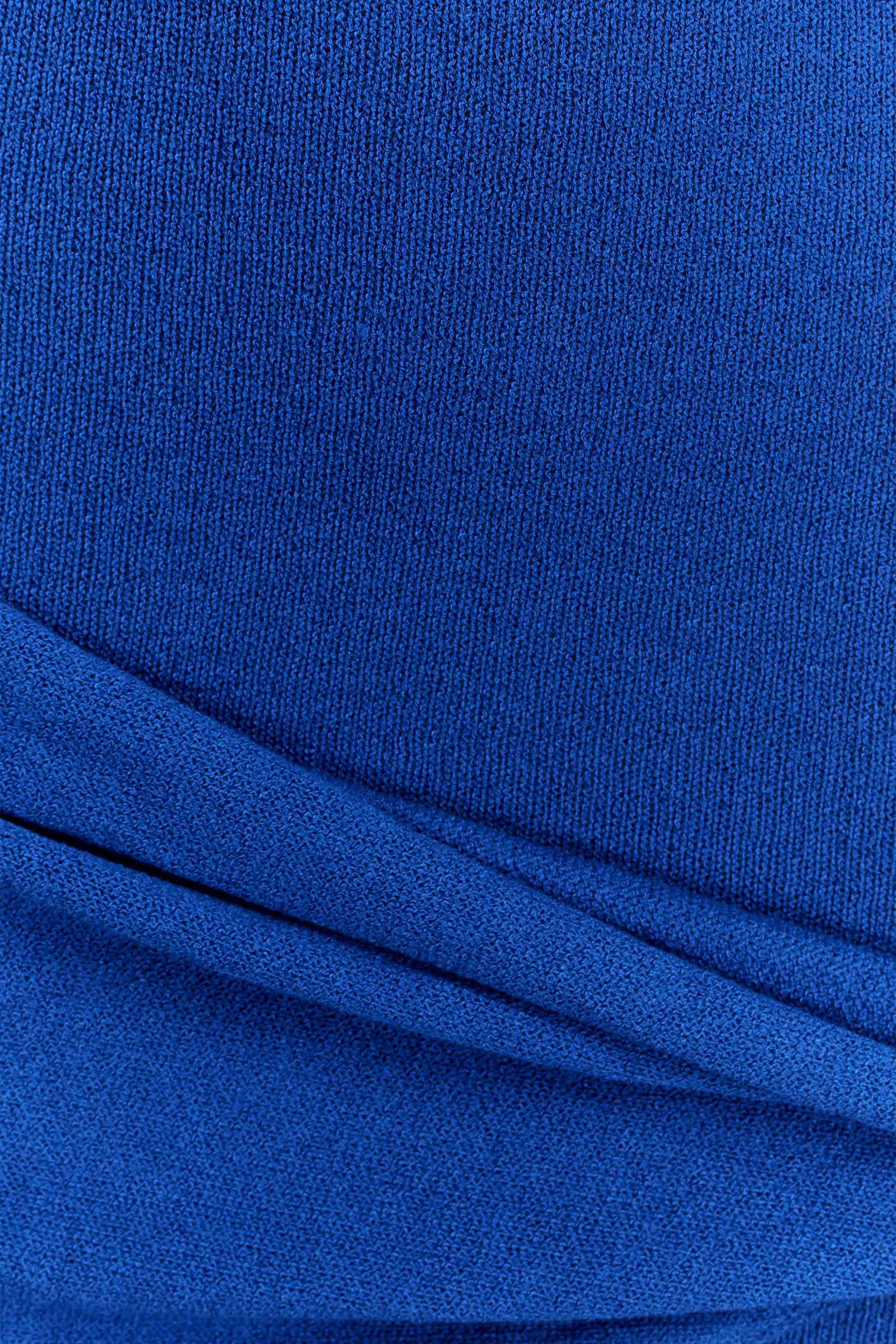 Taron Knit Mini Dress With Scarf - Cobalt - Image 7