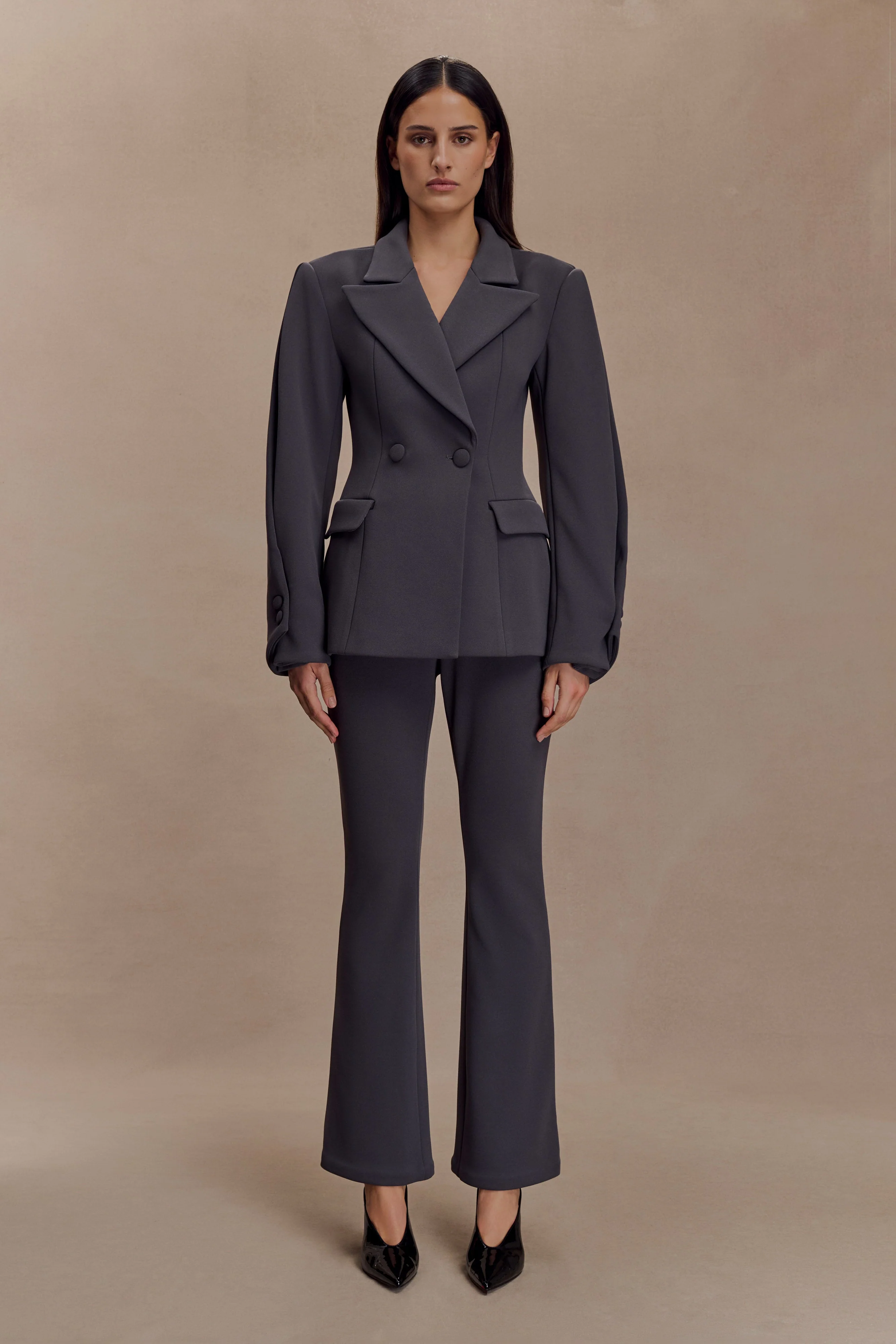 Wesley Structured Blazer - Charcoal Shadow - Image 3